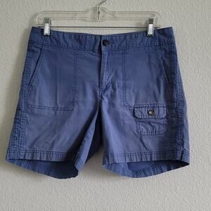 DOCKERS Shorts Mid Rise Curvy Cargo Khaki Style Front Pockets Size 6 Faded Blue